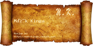 Mák Kinga névjegykártya