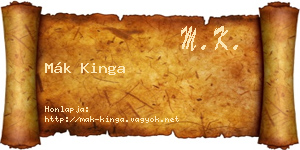 Mák Kinga névjegykártya